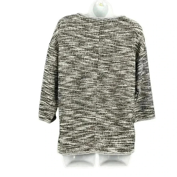 Max Studio Black White Pullover Sweater Top MEDIUM Polyester Blend - Picture 2 of 8